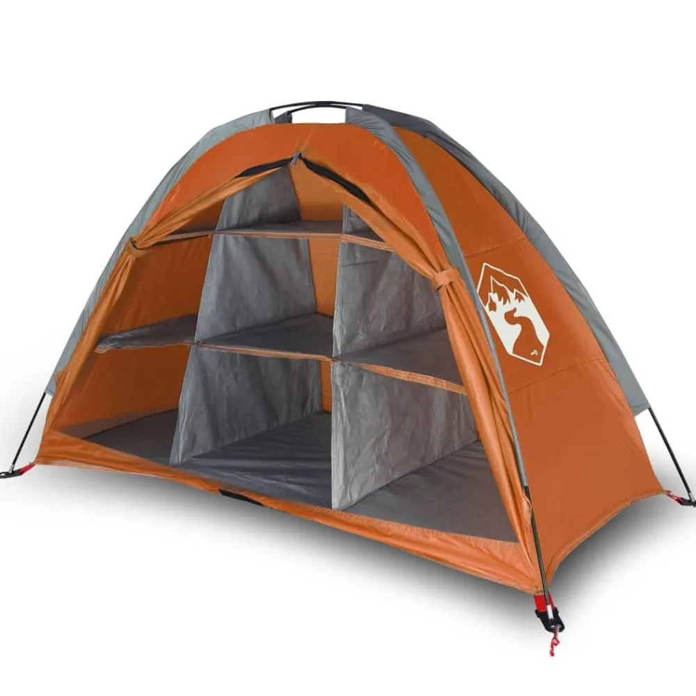 vidaXL Tienda de almacenaje 9 compartimentos impermeable gris naranja Gris y naranja Clearance