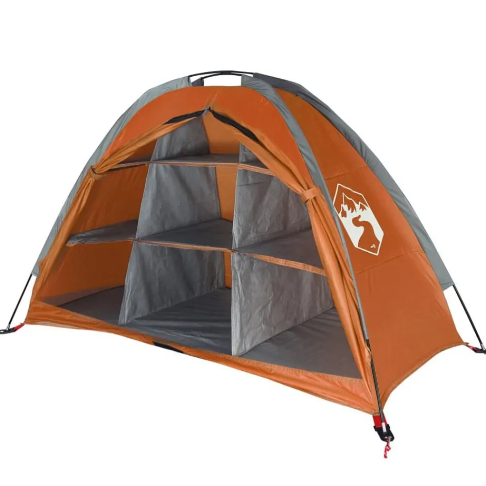 vidaXL Tienda de almacenaje 9 compartimentos impermeable gris naranja Gris y naranja Clearance
