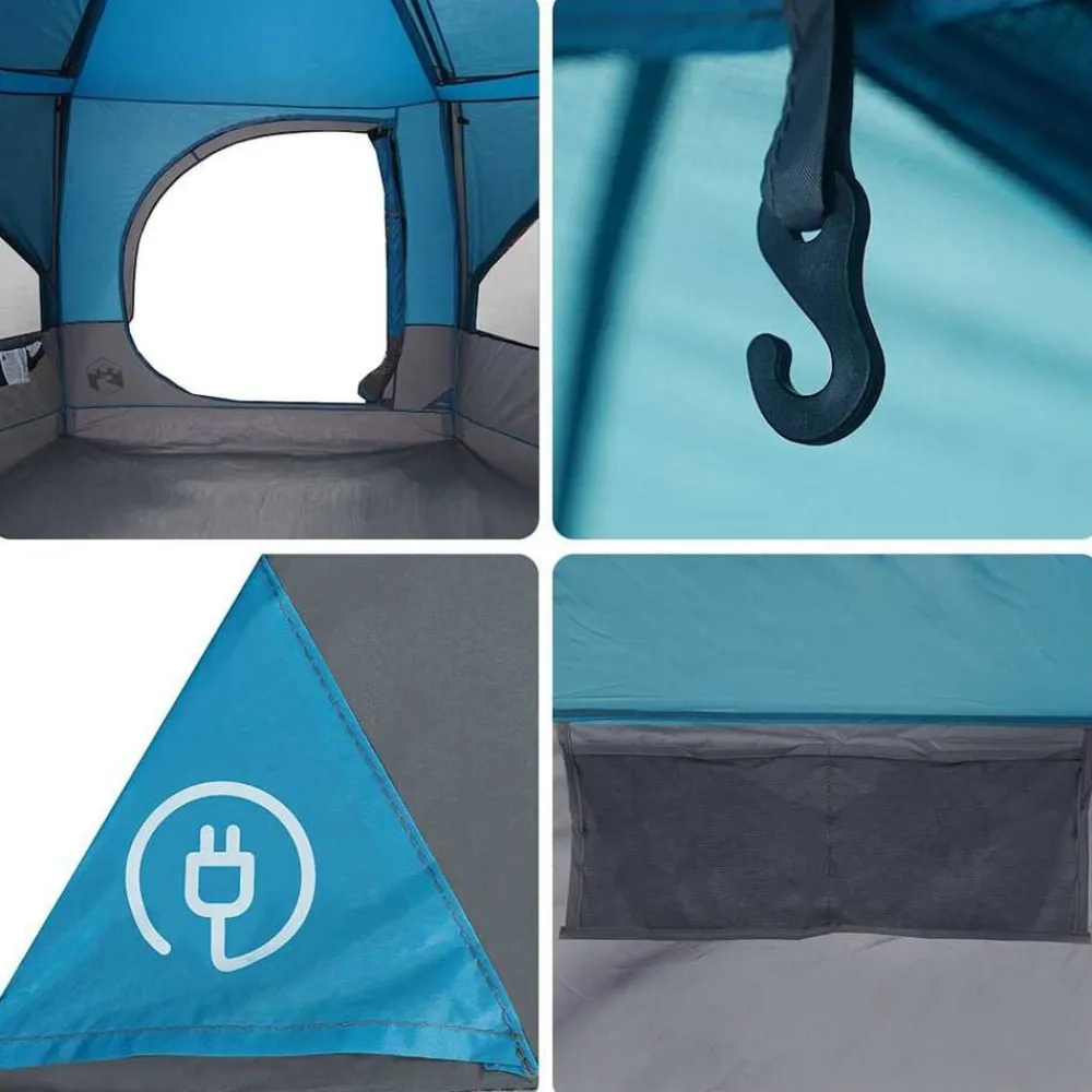 vidaXL Tienda de cabaña para 7 personas 400 x 350 x 212 cm Azul Clearance