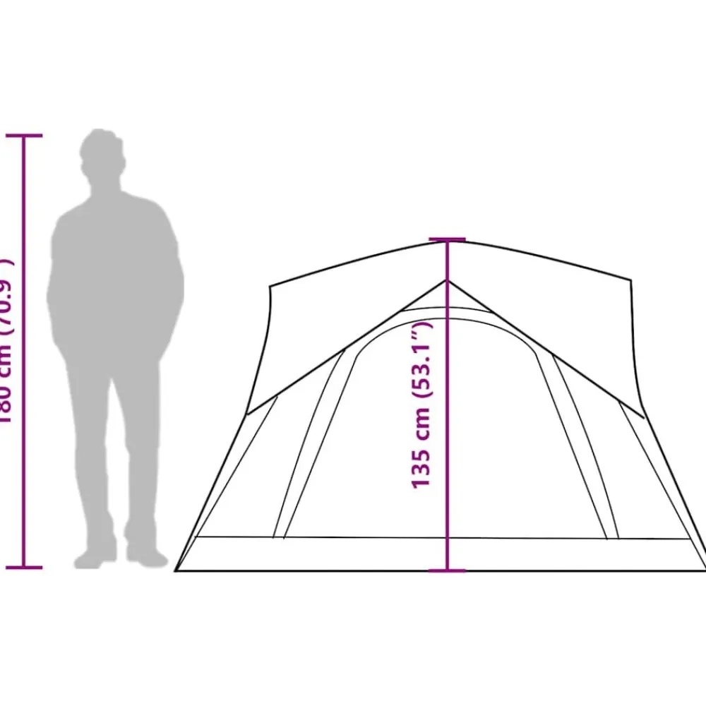 vidaXL Actividades Al Aire Libre-Tienda de campaña 4 personas impermeable