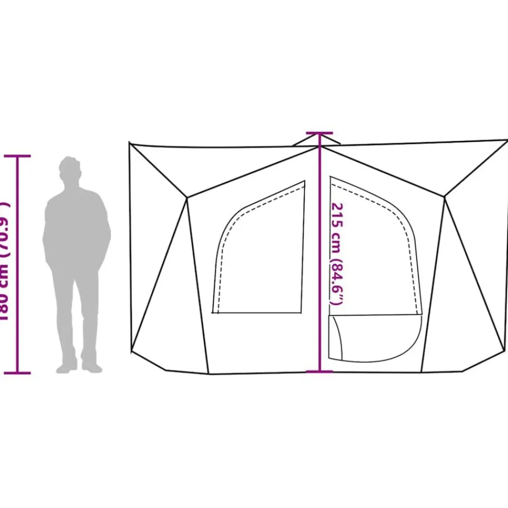 vidaXL Actividades Al Aire Libre-Tienda de campaña 5 personas impermeable
