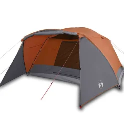 vidaXL Actividades Al Aire Libre-Tienda de campaña con porche 4 personas impermeable naranja