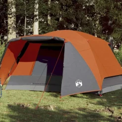 vidaXL Actividades Al Aire Libre-Tienda de campaña con porche 4 personas impermeable naranja