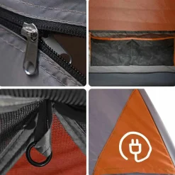 vidaXL Actividades Al Aire Libre-Tienda de campaña con porche 4 personas impermeable naranja
