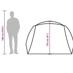 vidaXL Actividades Al Aire Libre-Tienda de campaña con porche 4 personas impermeable naranja