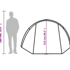 vidaXL Tienda de campaña con túnel 4 personas impermeable gris Naranja New