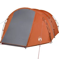 vidaXL Tienda de campaña con túnel 4 personas impermeable gris Naranja New