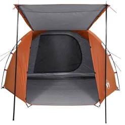 vidaXL Tienda de campaña con túnel 4 personas impermeable gris Naranja New