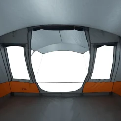 vidaXL Actividades Al Aire Libre-Tienda de campaña con túnel 5 personas impermeable gris naranja