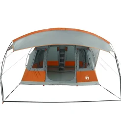 vidaXL Actividades Al Aire Libre-Tienda de campaña con túnel 5 personas impermeable gris naranja