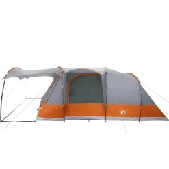 vidaXL Actividades Al Aire Libre-Tienda de campaña con túnel 5 personas impermeable gris naranja