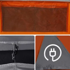 vidaXL Actividades Al Aire Libre-Tienda de campaña con túnel 5 personas impermeable gris naranja