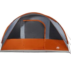 vidaXL Actividades Al Aire Libre-Tienda de campaña con túnel 5 personas impermeable gris naranja