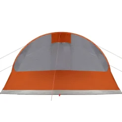 vidaXL Actividades Al Aire Libre-Tienda de campaña con túnel 5 personas impermeable gris naranja
