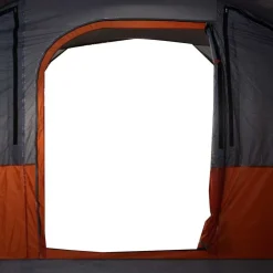 vidaXL Actividades Al Aire Libre-Tienda de campaña con túnel 5 personas impermeable gris naranja