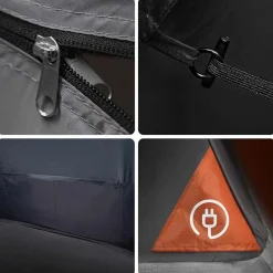 vidaXL Tienda de campaña con túnel para 4 personas impermeable naranja Gris Online