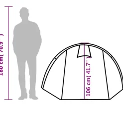 vidaXL Tienda de campaña con túnel para 4 personas impermeable naranja Gris Online