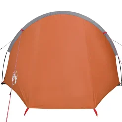 vidaXL Tienda de campaña con túnel para 4 personas impermeable naranja Gris Online