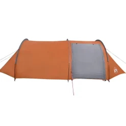 vidaXL Tienda de campaña con túnel para 4 personas impermeable naranja Gris Online