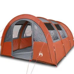 vidaXL Actividades Al Aire Libre-Tienda de campaña con túnel 4 personas impermeable naranja