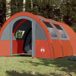 vidaXL Actividades Al Aire Libre-Tienda de campaña con túnel 4 personas impermeable naranja