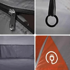 vidaXL Actividades Al Aire Libre-Tienda de campaña con túnel 4 personas impermeable naranja