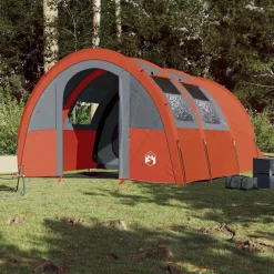 vidaXL Actividades Al Aire Libre-Tienda de campaña con túnel 4 personas impermeable naranja