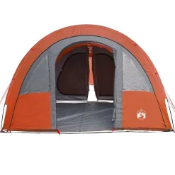 vidaXL Actividades Al Aire Libre-Tienda de campaña con túnel 4 personas impermeable naranja