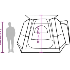 vidaXL Actividades Al Aire Libre-Tienda de campaña de coche 4 personas impermeable gris-naranja