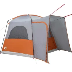 vidaXL Actividades Al Aire Libre-Tienda de campaña de coche 4 personas impermeable gris-naranja