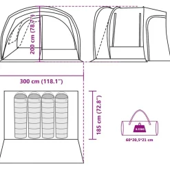 vidaXL Tienda de campaña de coche para 4 personas impermeable Azul Outlet