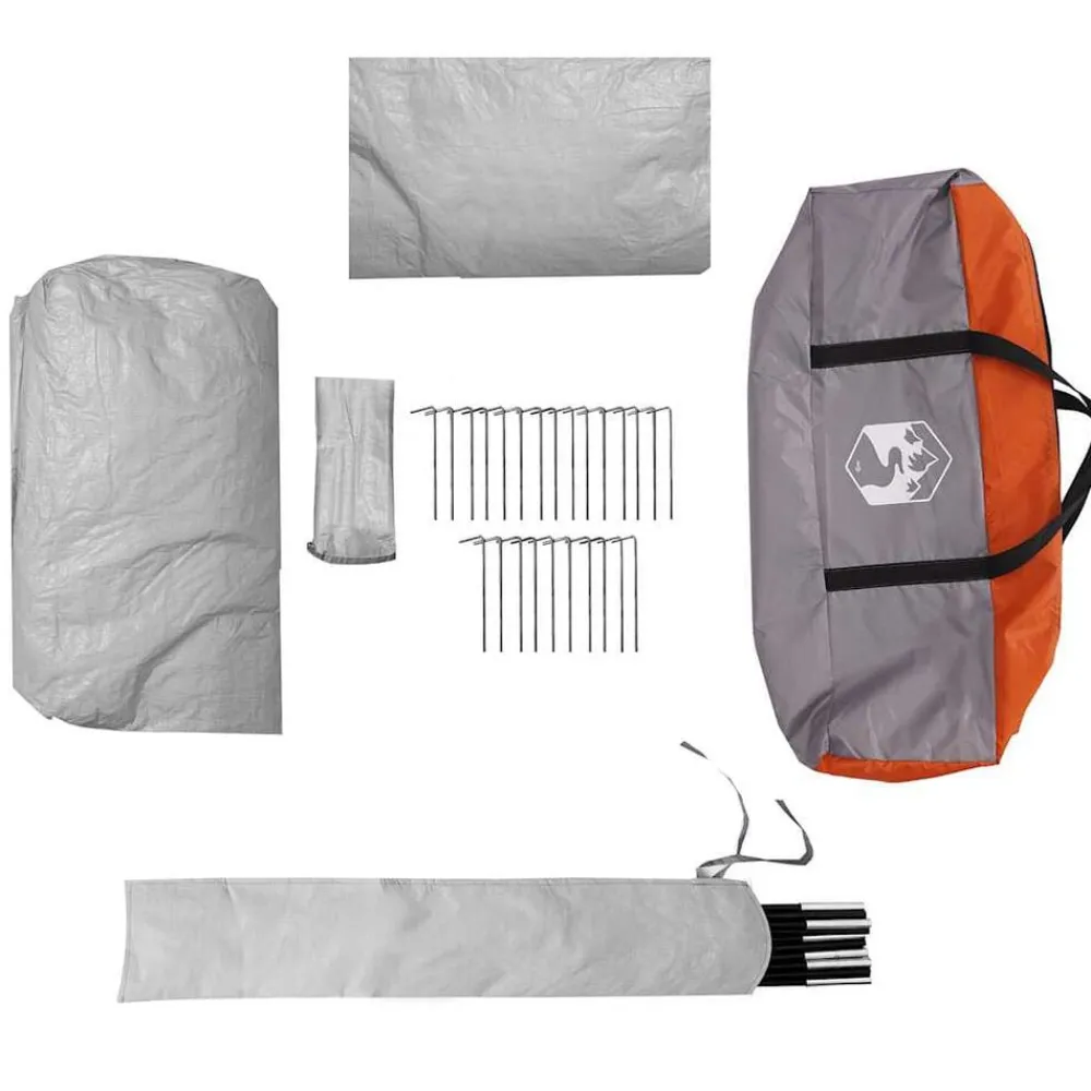 vidaXL Tienda de campaña de coche 4 personas impermeable gris-naranja Gris y naranja Best