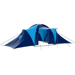 vidaXL Tienda de campaña de tela 9 personas azul oscuro y azul Outlet