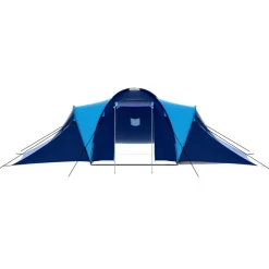 vidaXL Tienda de campaña de tela 9 personas azul oscuro y azul Outlet