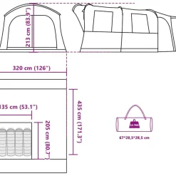 vidaXL Tienda de campaña de coche para 4 personas impermeable Azul Hot