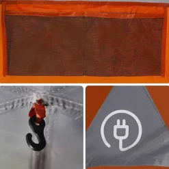 vidaXL Actividades Al Aire Libre-Tienda de campaña de coche 2 personas impermeable gris-naranja