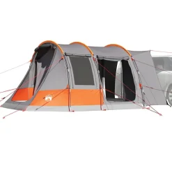 vidaXL Tienda de campaña de coche 2 personas impermeable gris-naranja Gris y naranja New