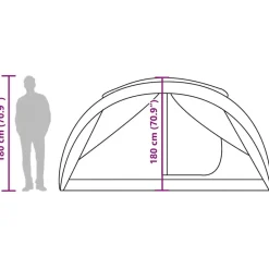 vidaXL Actividades Al Aire Libre-Tienda de campaña familiar túnel 6 personas impermeable naranja