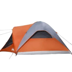 vidaXL Actividades Al Aire Libre-Tienda de campaña familiar túnel 6 personas impermeable naranja