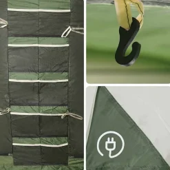 vidaXL Tienda de campaña familiar túnel 8 personas impermeable Verde New