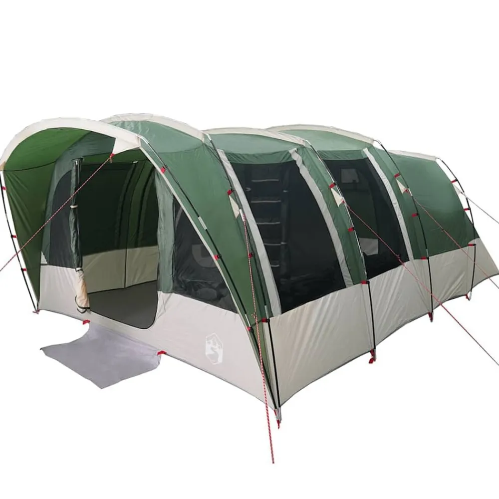 vidaXL Tienda de campaña familiar túnel 8 personas impermeable Verde New