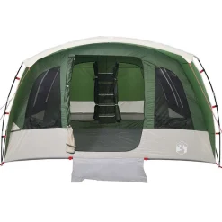 vidaXL Tienda de campaña familiar túnel 8 personas impermeable Verde New