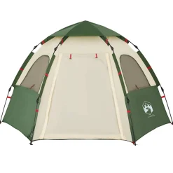vidaXL Tienda de campaña familiar 4 personas apertura rápida Verde Clearance
