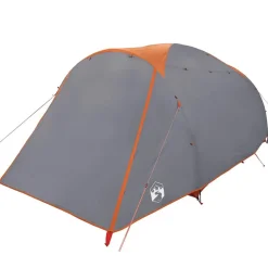 vidaXL Tienda de campaña familiar túnel 6 personas impermeable naranja Gris y naranja Discount