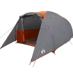 vidaXL Tienda de campaña familiar túnel 6 personas impermeable naranja Gris y naranja Discount