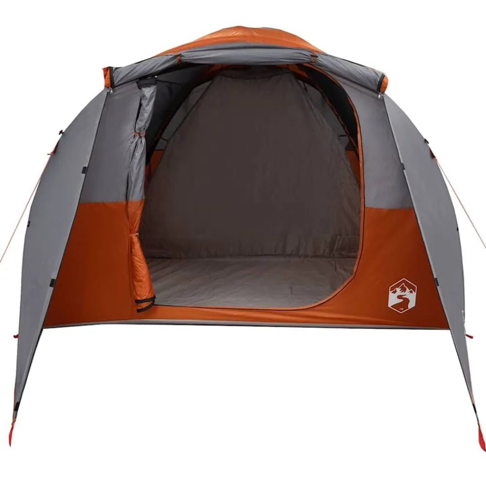 vidaXL Tienda de campaña familiar túnel 6 personas impermeable naranja Gris y naranja Discount