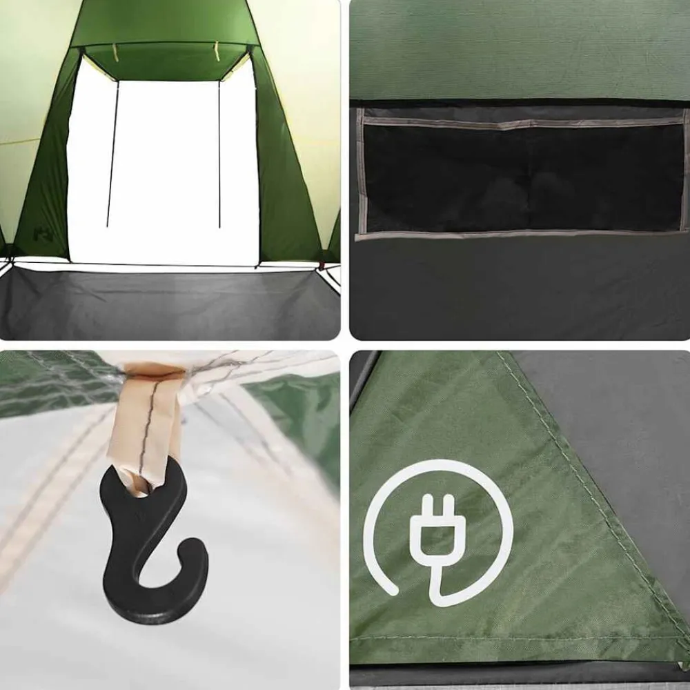 vidaXL Actividades Al Aire Libre-Tienda de campaña familiar iglú 6 personas impermeable