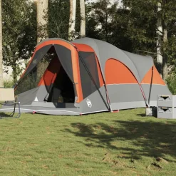 vidaXL Actividades Al Aire Libre-Tienda de campaña familiar túnel 8 personas impermeable naranja