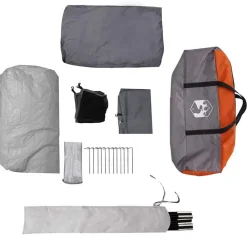 vidaXL Actividades Al Aire Libre-Tienda de campaña familiar túnel 8 personas impermeable naranja