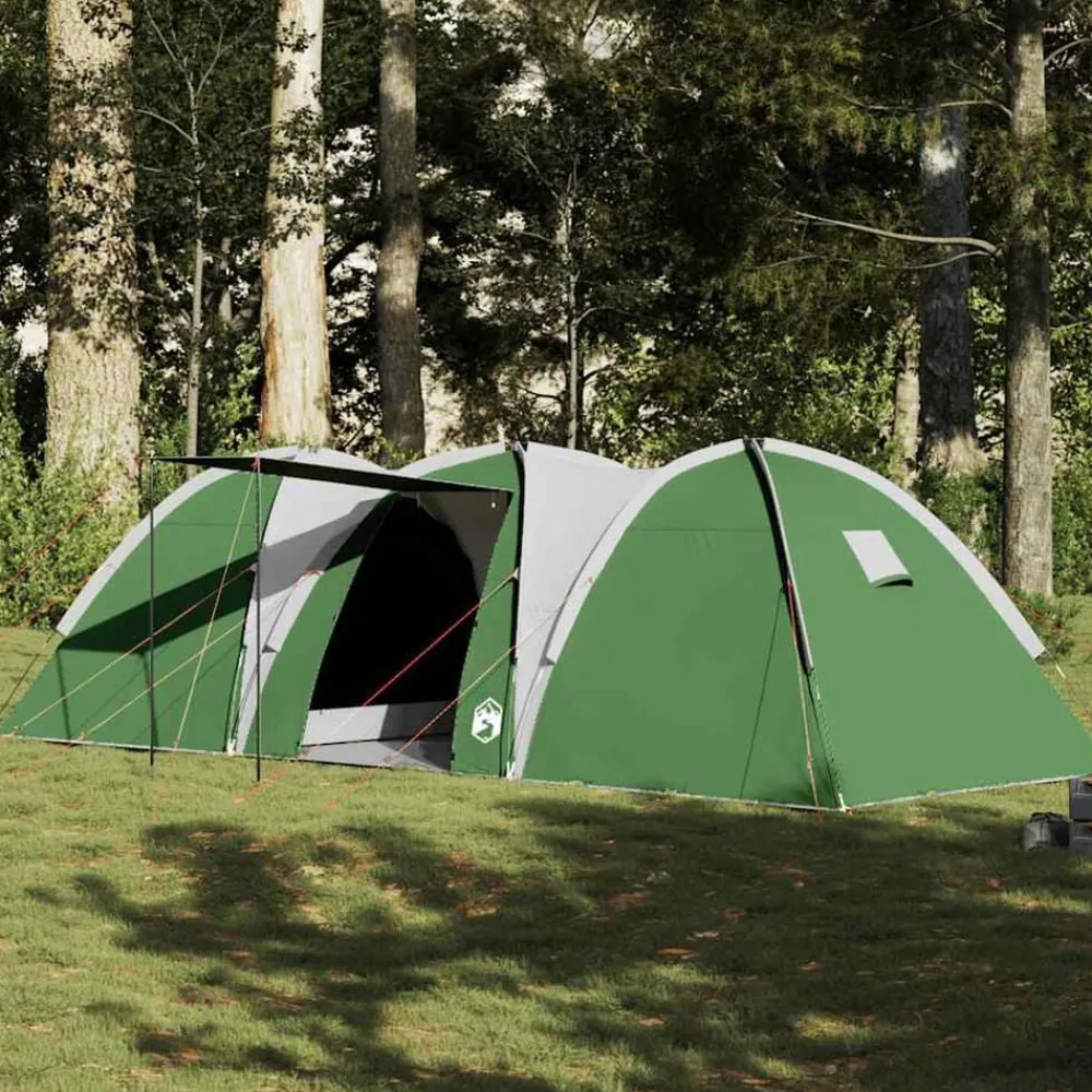 vidaXL Tienda de campaña familiar iglú 8 personas impermeable Verde New